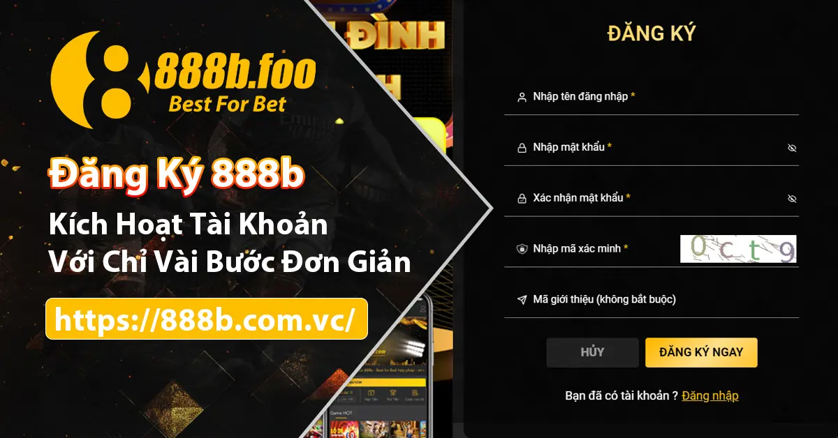 Đăng ký 888b với chỉ vài bước đơn giản